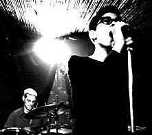 sharon singing (b&w)