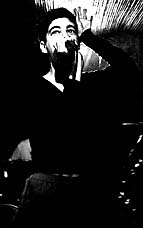 sharon singing (b&w)